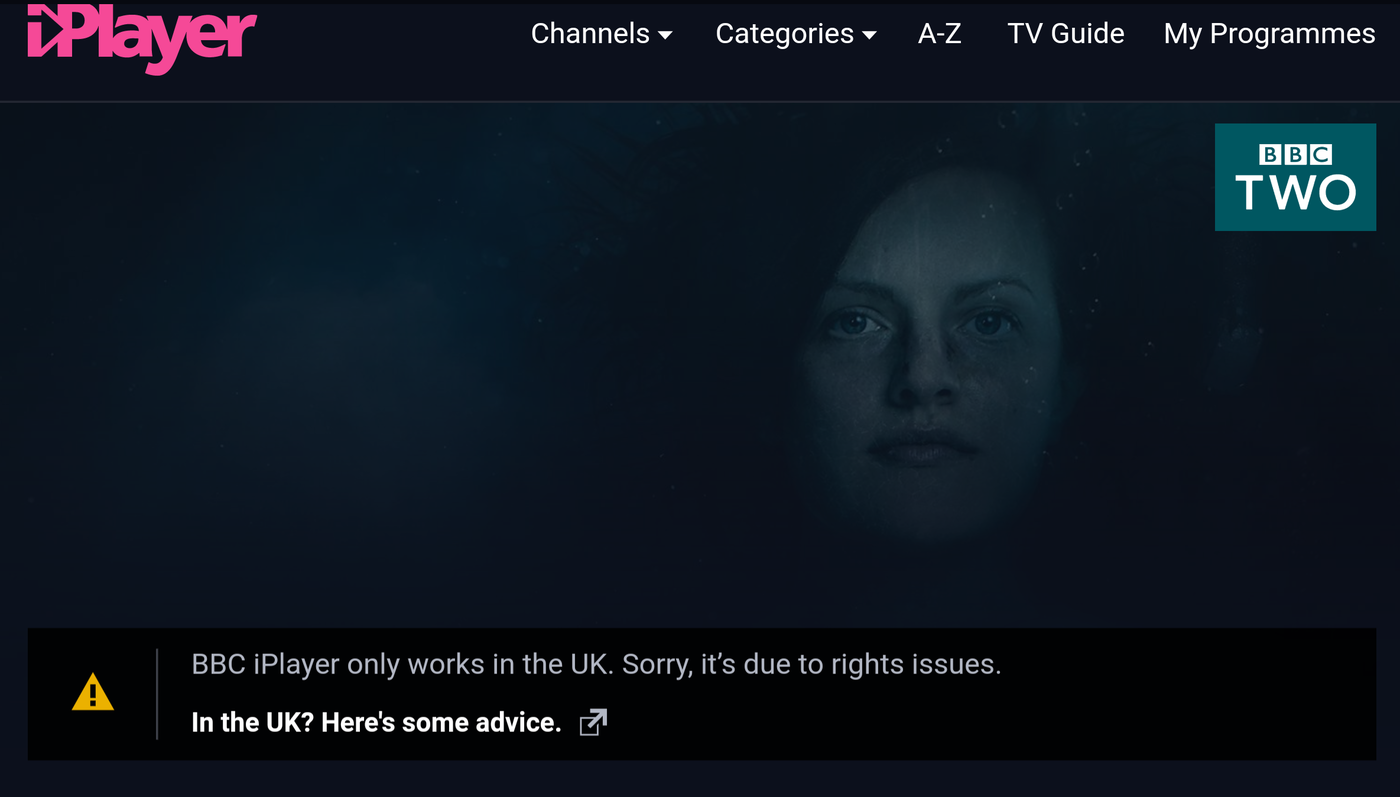 BBC iPlayer blocked outside UK